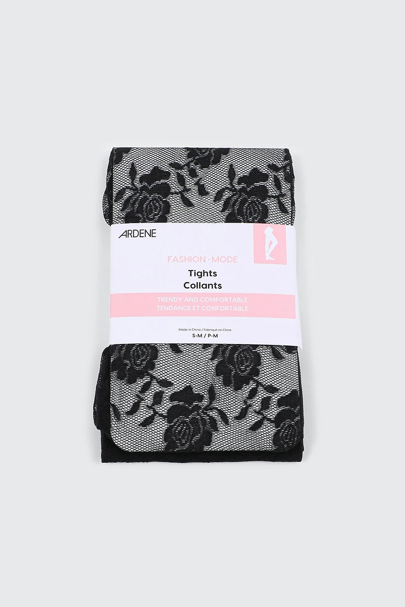 Floral Mesh Tights
