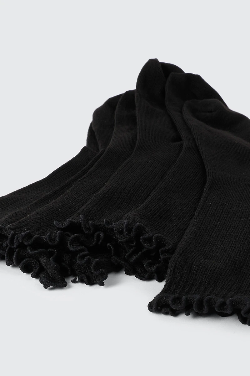 3 paires de mi-chaussettes à bord festonné