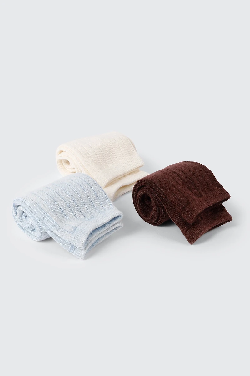 3-Pack Washed Crew Socks