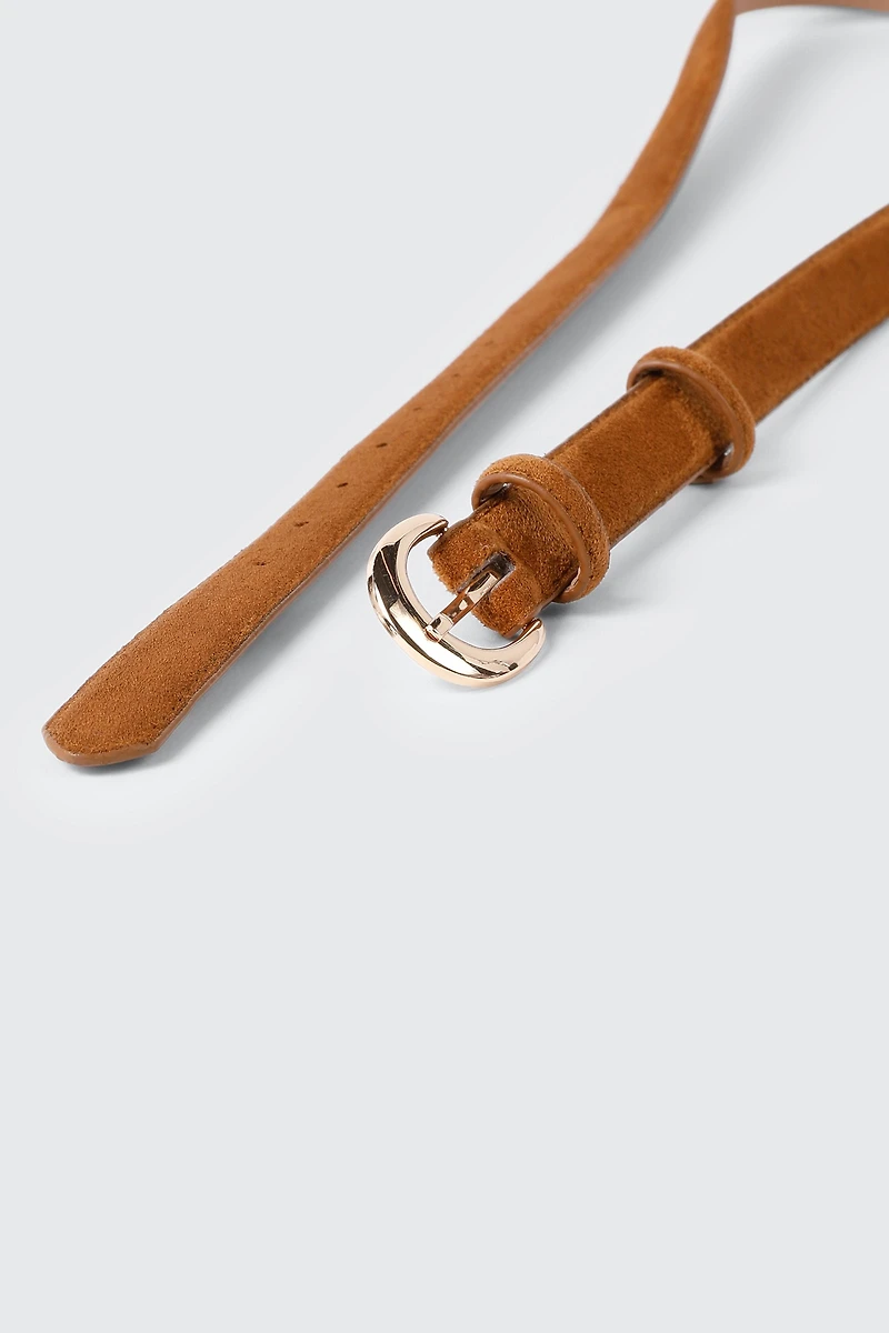 Ceinture en faux cuir à boucle arrondie