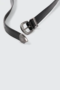 Ceinture en faux cuir à boucle western