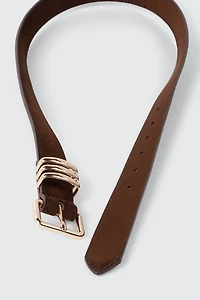 Ceinture en faux suède à boucle carrée
