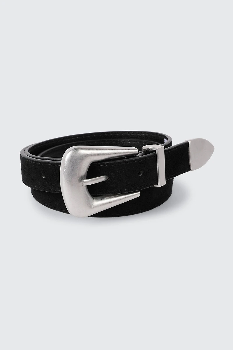 Ceinture en faux suède à embout métallique
