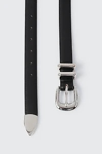 Ceinture en faux cuir à boucle ovale