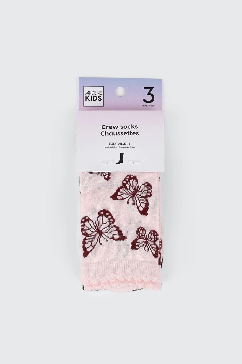 Bas mi-chaussettes papillons