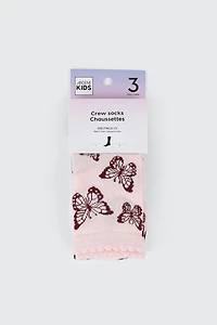 Bas mi-chaussettes papillons