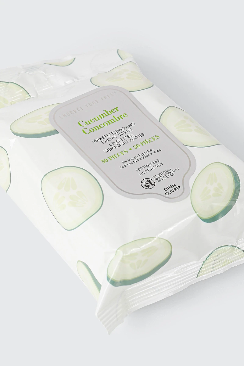 Lingettes nettoyantes pour le maquillage au concombre