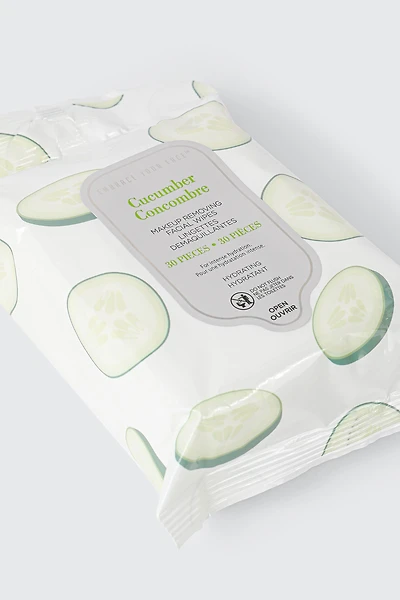 Lingettes nettoyantes pour le maquillage au concombre
