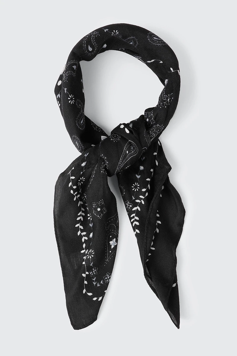 Foulard carré doux à imprimé cachemire
