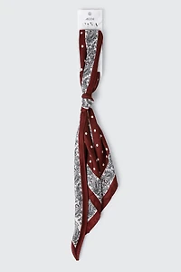Satin Polka Dot & Paisley Triangle Scarf