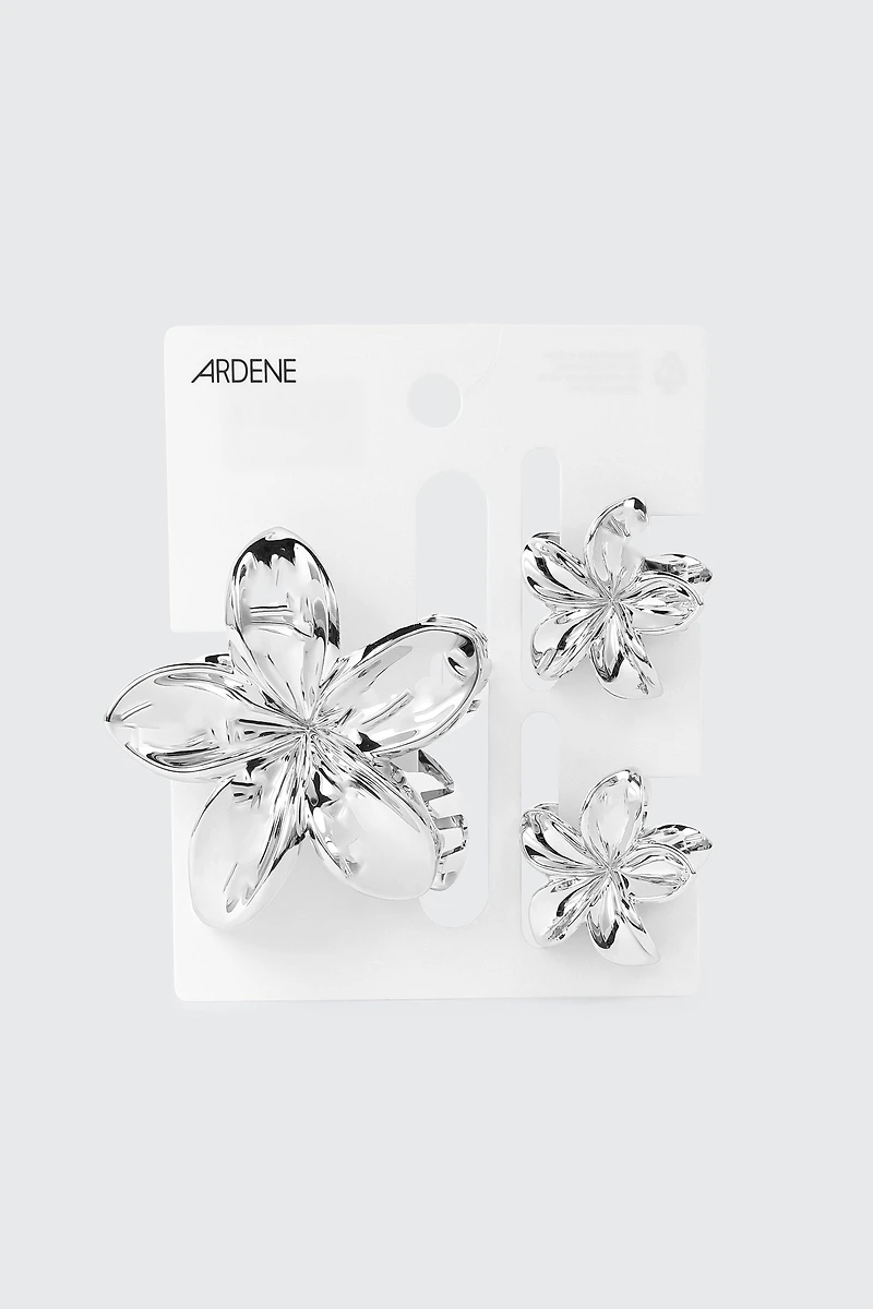 Lot de 3 pinces à cheveux à fleurs tropicales