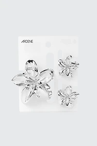 Lot de 3 pinces à cheveux à fleurs tropicales