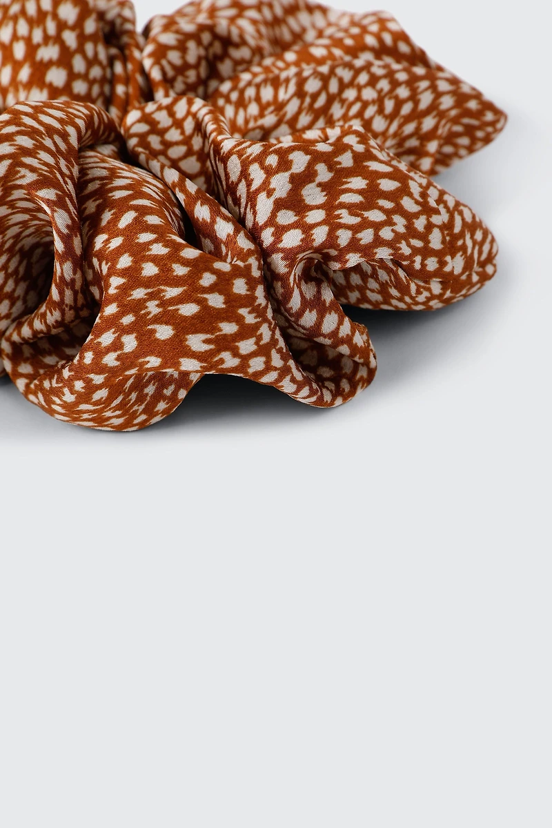 Fawn Print XL Satin Scrunchie