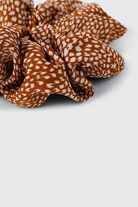 Fawn Print XL Satin Scrunchie