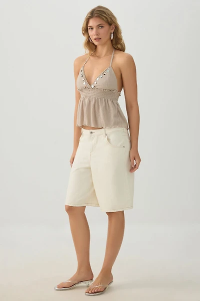 Low Rise Rigid Denim Jorts