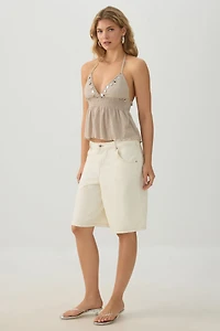 Jort en denim rigide et taille basse