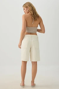 Jort en denim rigide et taille basse