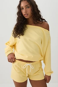 Contrast Drawcord Knit Shorts