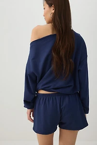 Contrast Drawcord Knit Shorts