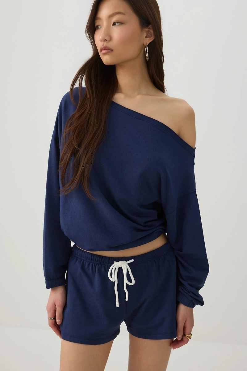 Contrast Drawcord Knit Shorts