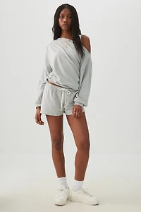 Short en tricot à cordon contrastant