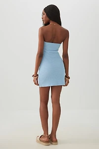 Robe tube mini à encolure cœur en tricot textur