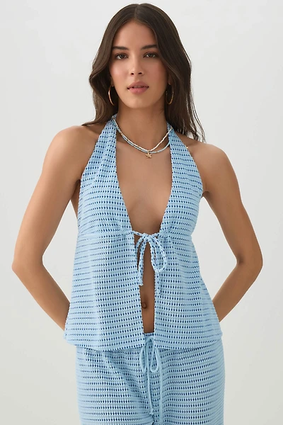 Camisole licou à nouer en tricot textur