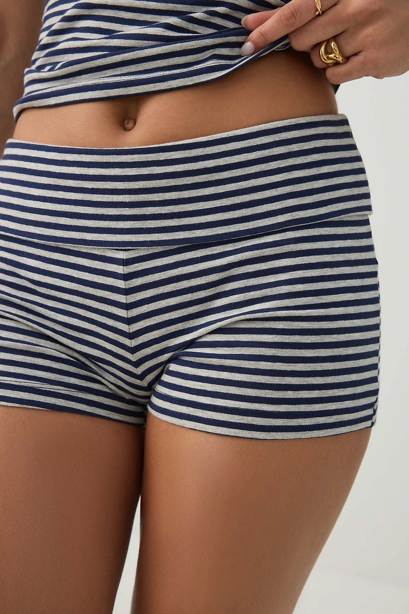 Cuissard mini à bande de taille repliée