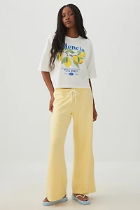 Lemon Print Drop Shoulder T-Shirt