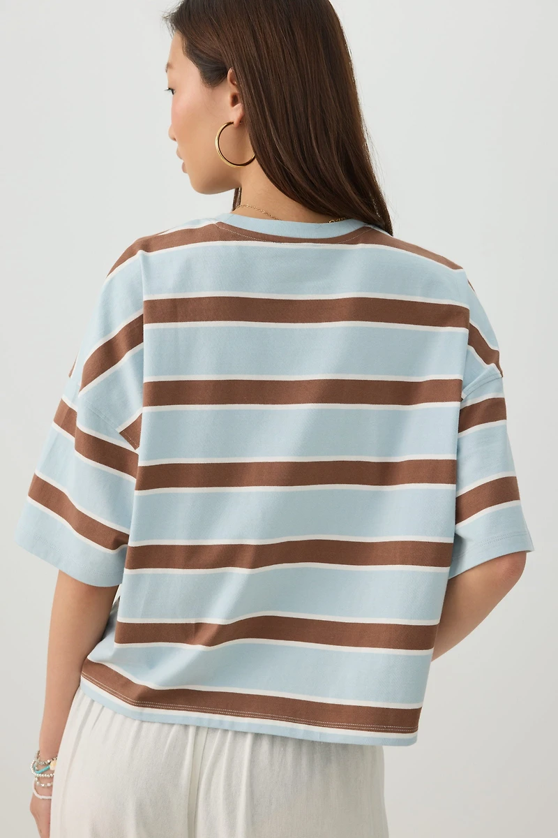 Striped Drop Shoulder T-Shirt