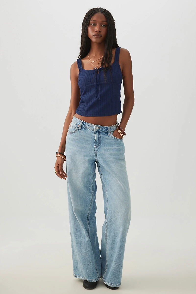 Camisole texturée à col carr