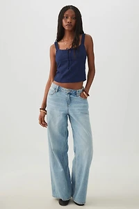 Camisole texturée à col carr