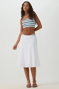 Striped Texture Midi Skirt
