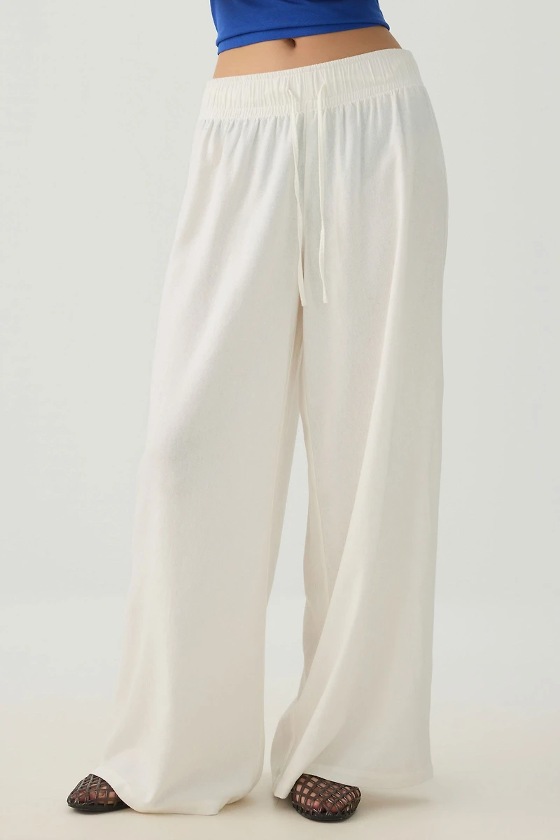 High Rise Linen Blend Pants
