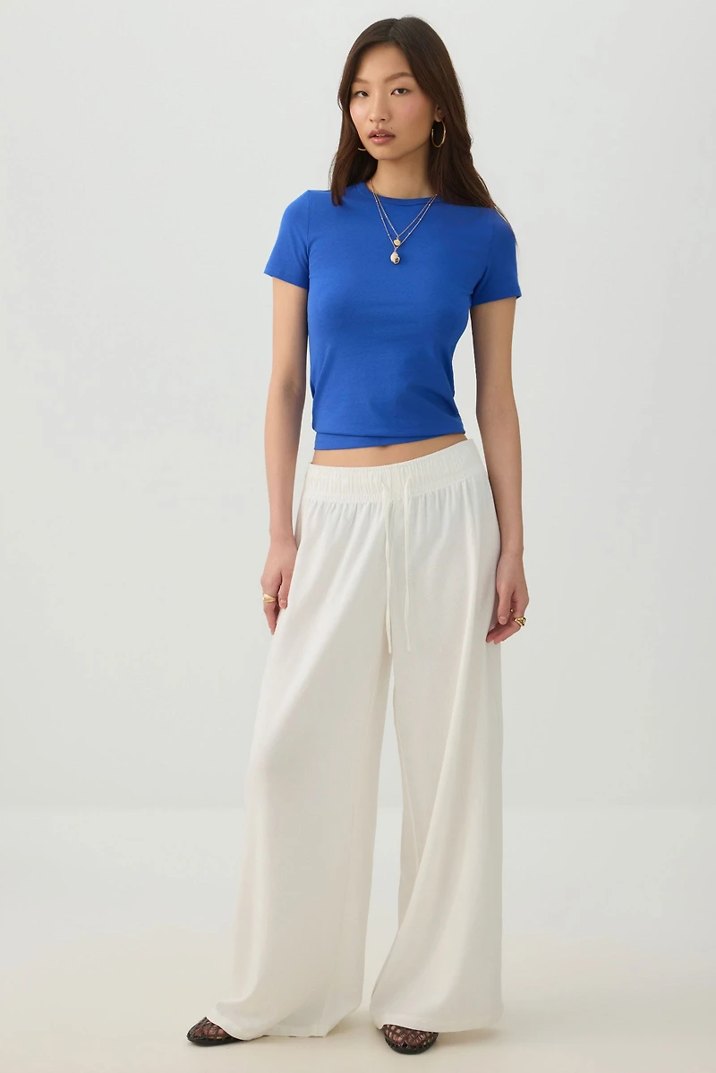 High Rise Linen Blend Pants