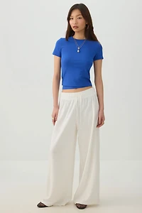 High Rise Linen Blend Pants