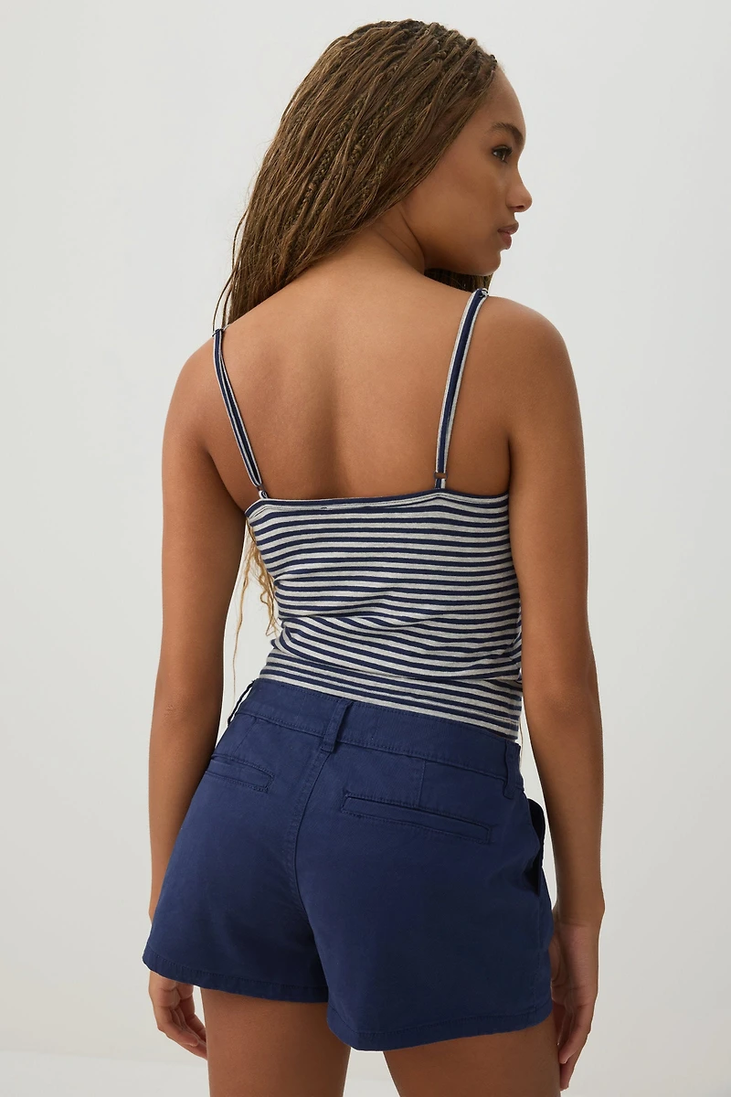 Low Rise Stretch Twill Shorts