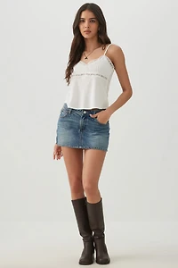 Lace Trim Cropped Tank Top
