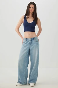 Cropped Rib Seamless Tank Top