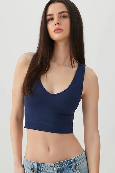Cropped Rib Seamless Tank Top