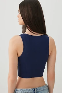 Camisole courte côtelée sans coutures