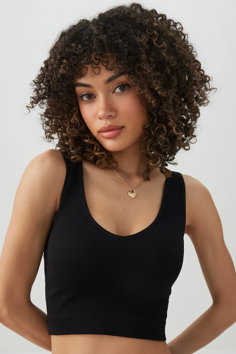 Camisole courte côtelée sans coutures