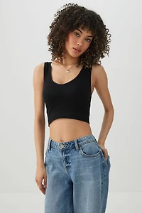 Camisole courte côtelée sans coutures