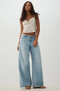 Camisole courte à paillettes