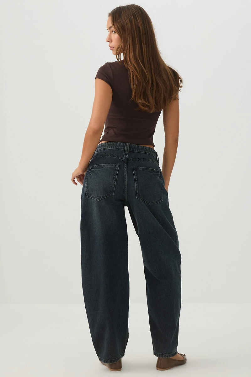 The Indie Fit High Rise Barrel Jean