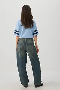 The Indie Fit High Rise Barrel Jean