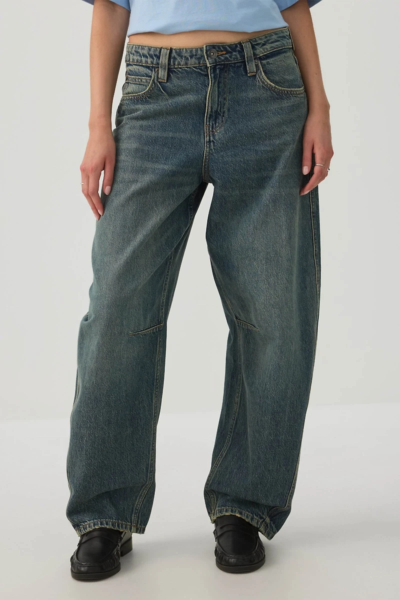 The Indie Fit High Rise Barrel Jean