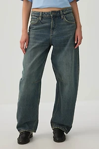 The Indie Fit High Rise Barrel Jean