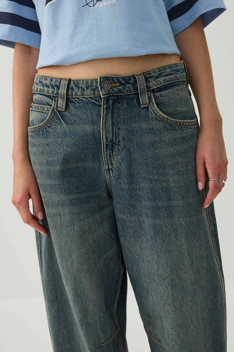 The Indie Fit High Rise Barrel Jean