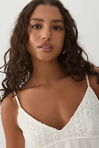 Crochet Bust Babydoll Tank Top